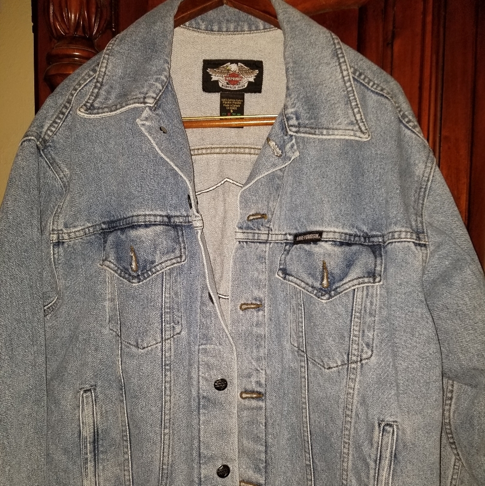 Men's Original Harley Davidson Motorcycle Jeans Jacket